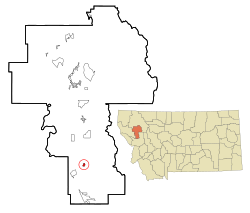 Lake County Montana Incorporated and Unincorporated areas St. Ignatius Highlighted